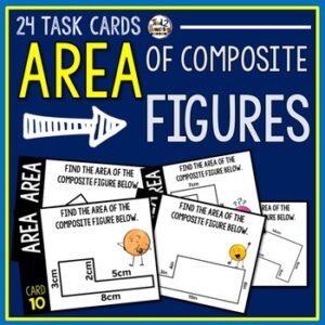 Area of Composite Figures Task Cards by Tied 2 Teaching Product Cover