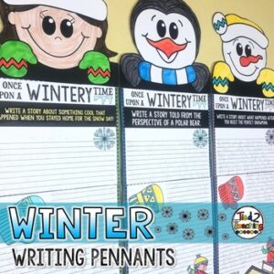 Winter Writing Pennants with Winter Writing Prompts by Tied 2 Teaching