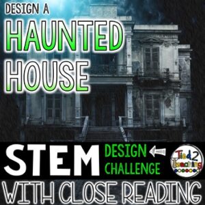 Haunted House Halloween STEM Challenge with Reading Passage from Tied 2 Teaching Product Cover