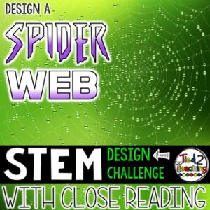 Design a Spider Web Halloween STEM Challenge with Reading Passage from Tied 2 Teaching Product Cover