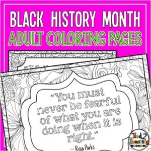 Black History Month Quote Coloring Pages by Tied 2 Teaching Product Cover