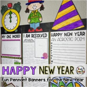 Happy New Year Pennant Activity by Tied 2 Teaching Product Cover