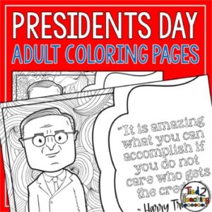Presidents' Day Quote Coloring Pages by Tied 2 Teaching Product Cover
