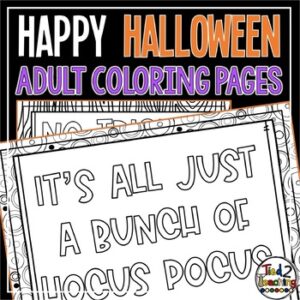 Halloween Quote Coloring Pages by Tied 2 Teaching Product Cover