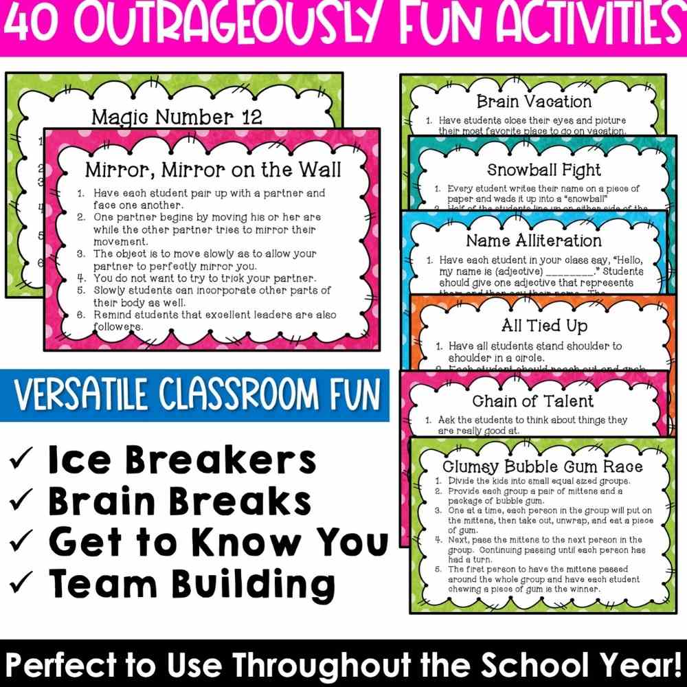 Back to School Icebreakers and Brain Breaks by Tied 2 Teaching