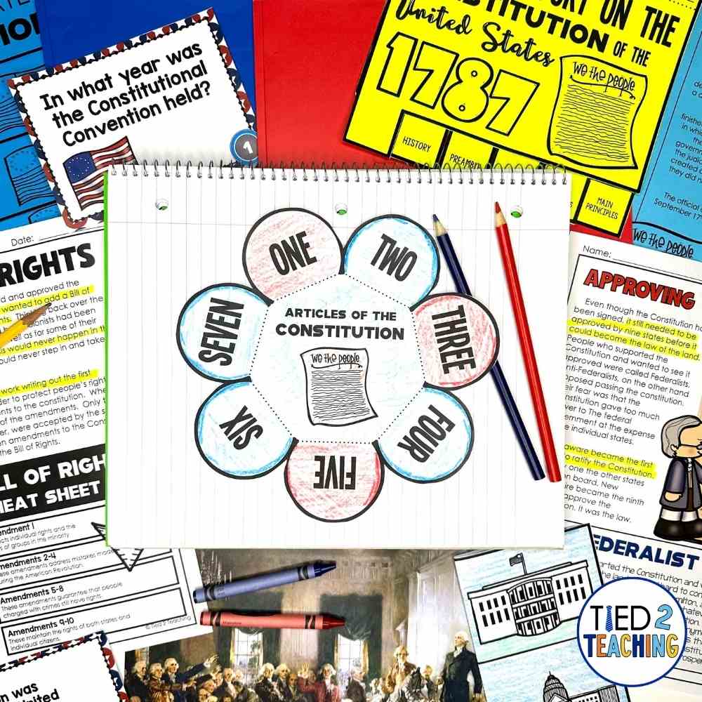U.S. Constitution Day Activities by Tied 2 Teaching with Colorful Classroom Printables
