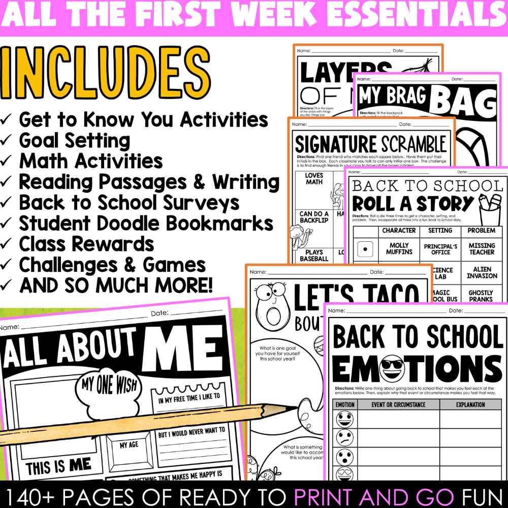 Free Back to School Survival Pack from Tied 2 Teaching