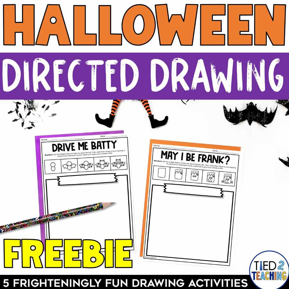 Free Halloween Directed Drawing Activities by Tied 2 Teaching
